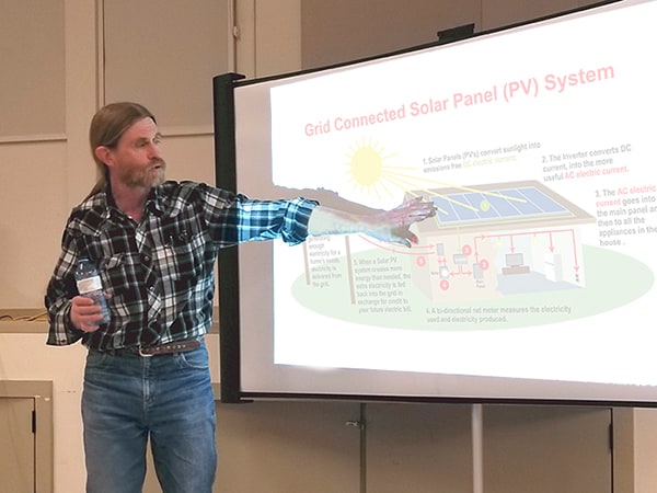 Rob discussing solar PV system